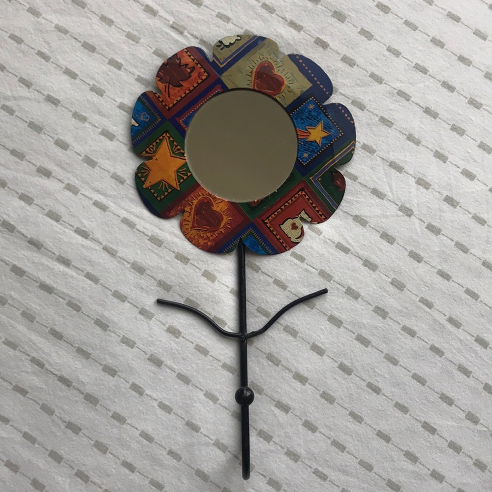 Wall hook with mirror